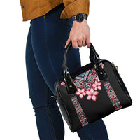 Africa Adenium Multiflorum Flowers Shoulder Handbag Mix Native Tribal Pattern