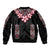 Africa Adenium Multiflorum Flowers Sleeve Zip Bomber Jacket Mix Native Tribal Pattern - Wonder Print Shop