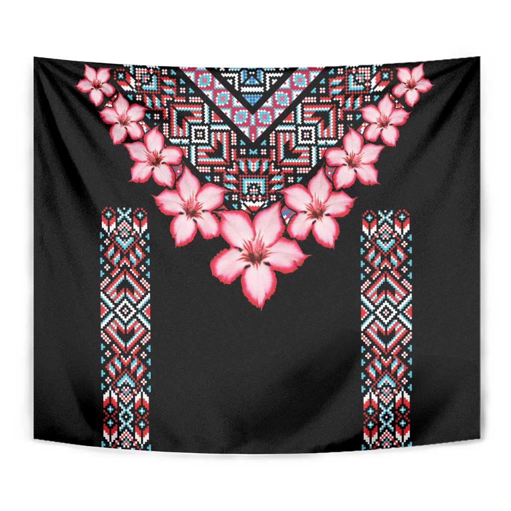 Africa Adenium Multiflorum Flowers Tapestry Mix Native Tribal Pattern - Wonder Print Shop