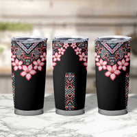 Africa Adenium Multiflorum Flowers Tumbler Cup Mix Native Tribal Pattern - Wonder Print Shop