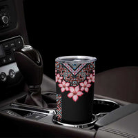 Africa Adenium Multiflorum Flowers Tumbler Cup Mix Native Tribal Pattern - Wonder Print Shop