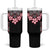 Africa Adenium Multiflorum Flowers Tumbler With Handle Mix Native Tribal Pattern - Wonder Print Shop