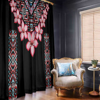 Africa Adenium Multiflorum Flowers Window Curtain Mix Native Tribal Pattern - Wonder Print Shop