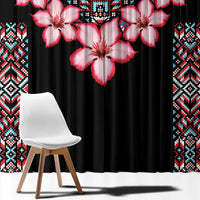 Africa Adenium Multiflorum Flowers Window Curtain Mix Native Tribal Pattern - Wonder Print Shop
