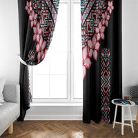 Africa Adenium Multiflorum Flowers Window Curtain Mix Native Tribal Pattern - Wonder Print Shop