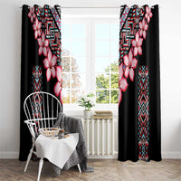 Africa Adenium Multiflorum Flowers Window Curtain Mix Native Tribal Pattern - Wonder Print Shop