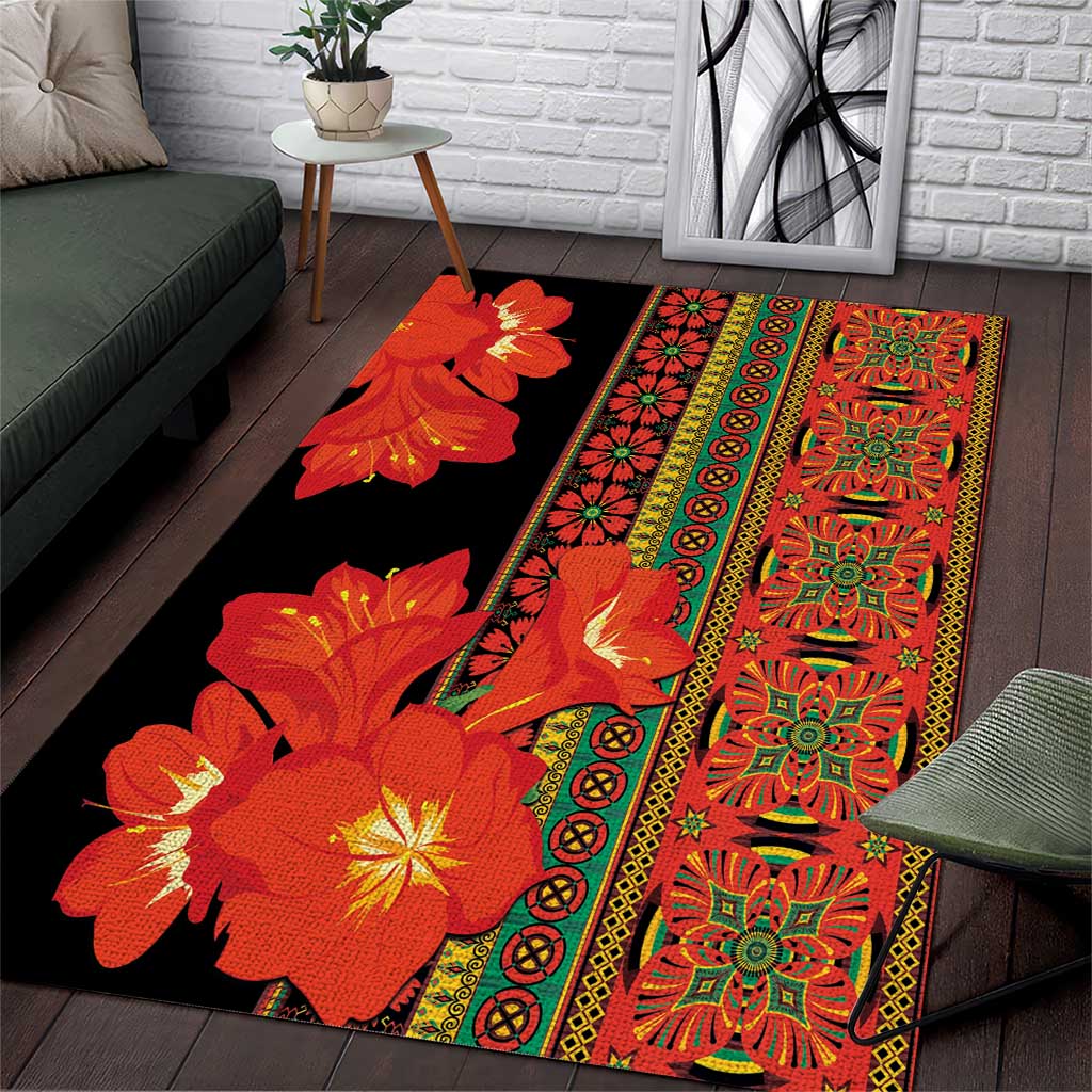 Africa Beauty Clivia Miniata Flowers Area Rug LT9 - Wonder Print Shop