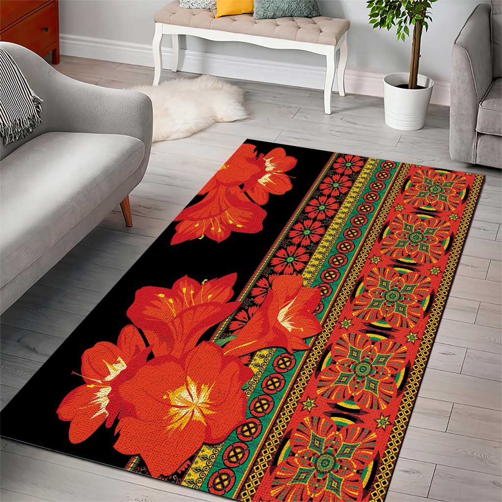 Africa Beauty Clivia Miniata Flowers Area Rug LT9 - Wonder Print Shop