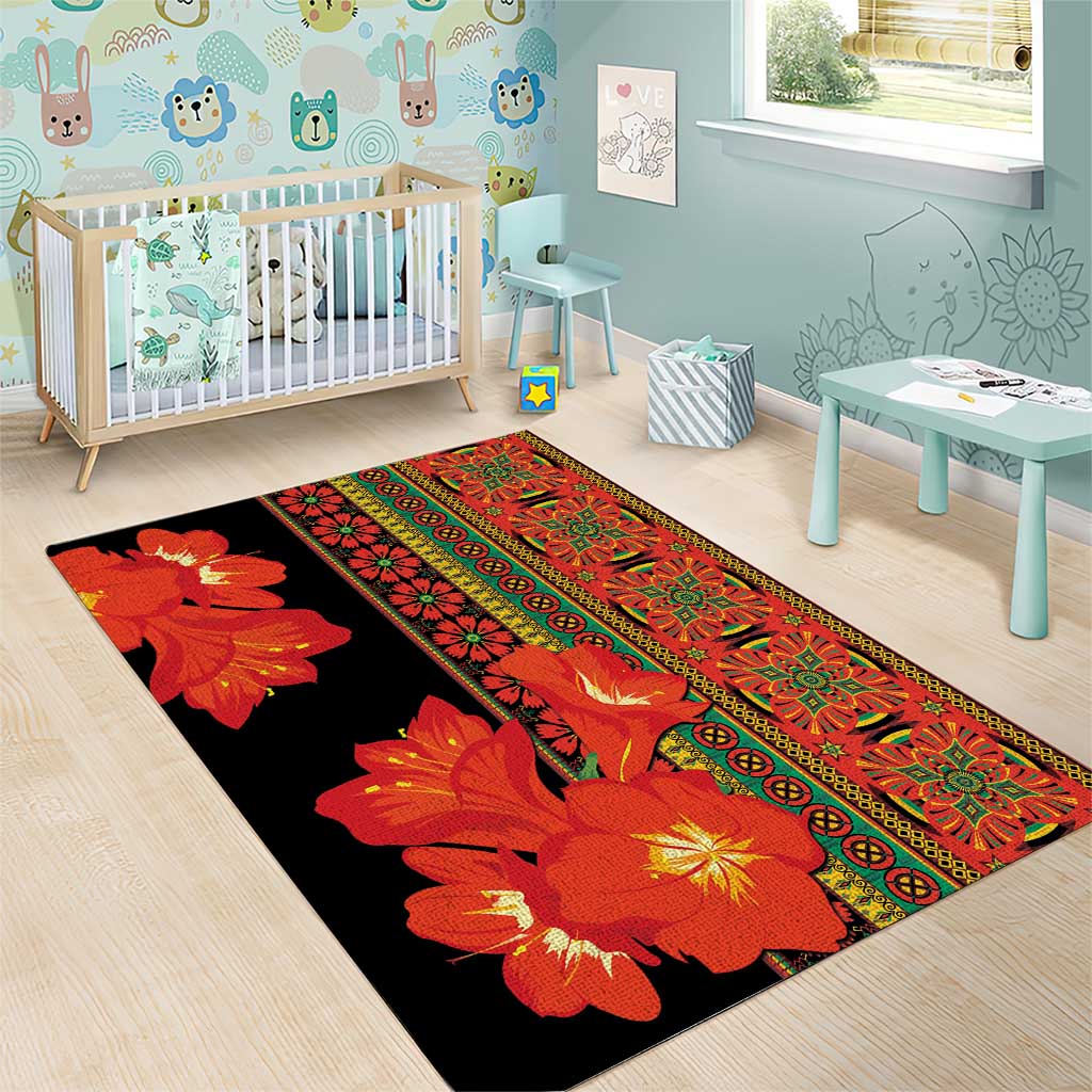 Africa Beauty Clivia Miniata Flowers Area Rug LT9 - Wonder Print Shop
