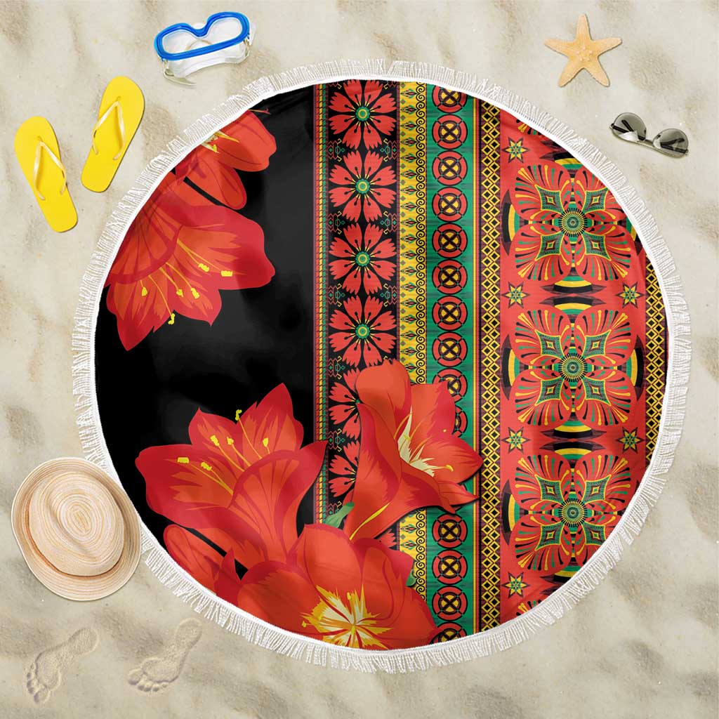 Africa Beauty Clivia Miniata Flowers Beach Blanket LT9 - Wonder Print Shop