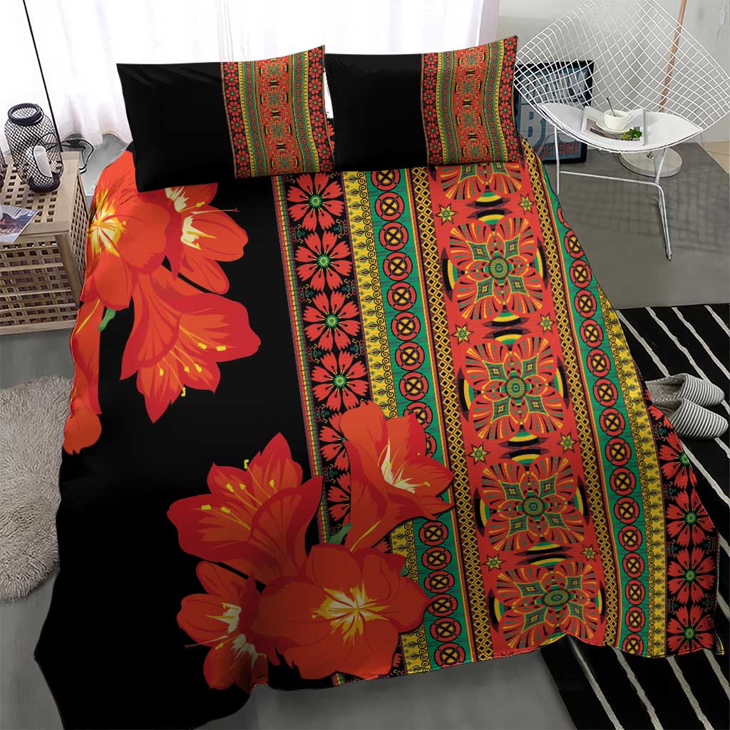 Africa Beauty Clivia Miniata Flowers Bedding Set LT9 - Wonder Print Shop
