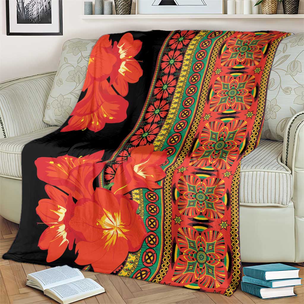 Africa Beauty Clivia Miniata Flowers Blanket