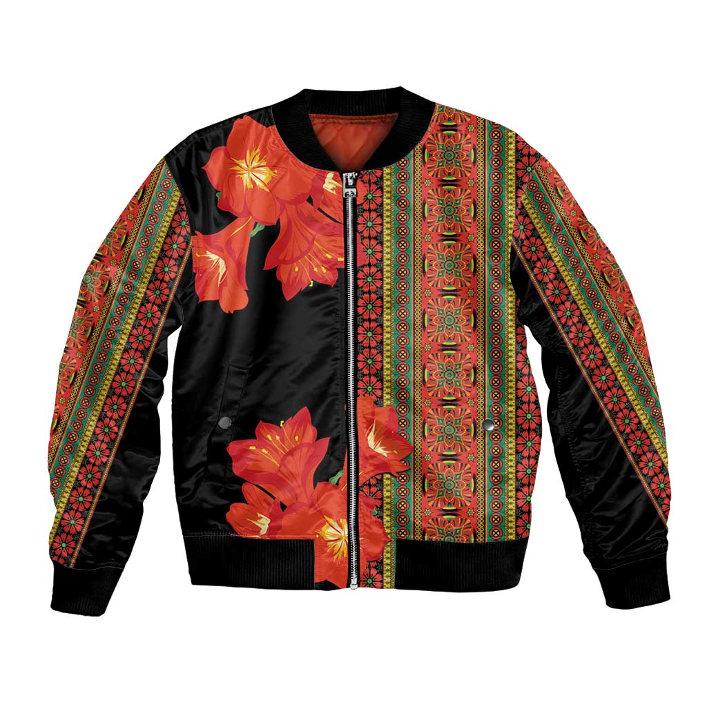 Africa Beauty Clivia Miniata Flowers Bomber Jacket LT9 - Wonder Print Shop