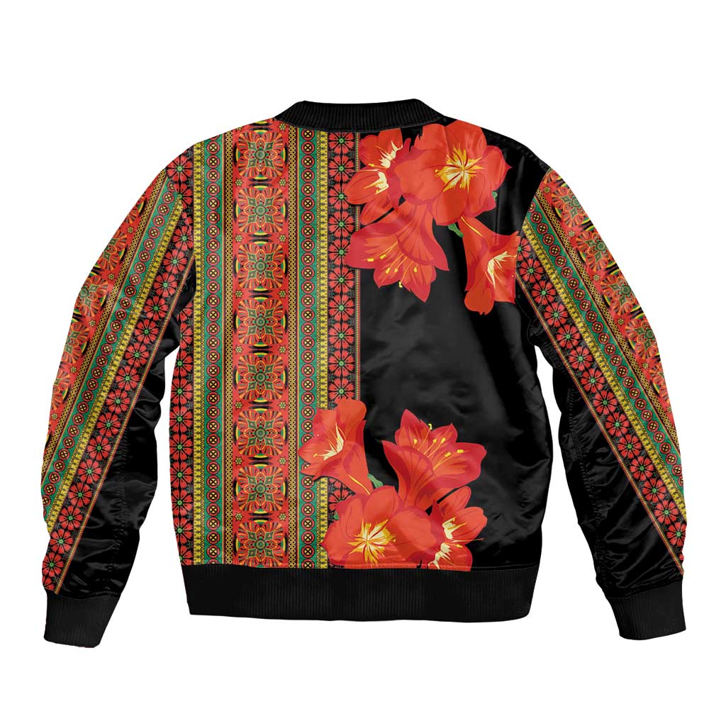 Africa Beauty Clivia Miniata Flowers Bomber Jacket LT9 - Wonder Print Shop