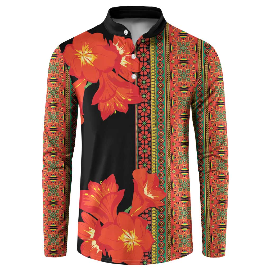 Africa Beauty Clivia Miniata Flowers Button Sweatshirt LT9 - Wonder Print Shop