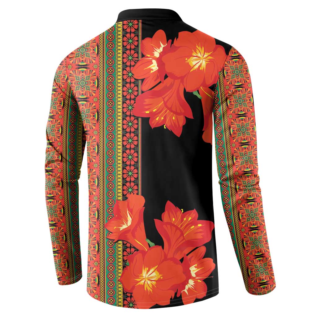 Africa Beauty Clivia Miniata Flowers Button Sweatshirt LT9 - Wonder Print Shop