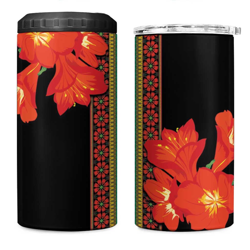 Africa Beauty Clivia Miniata Flowers 4 in 1 Can Cooler Tumbler LT9 - Wonder Print Shop