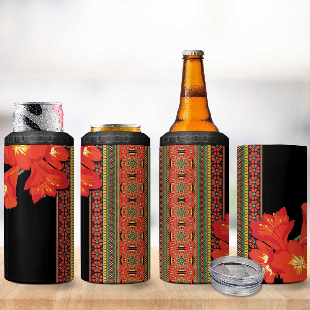 Africa Beauty Clivia Miniata Flowers 4 in 1 Can Cooler Tumbler LT9 - Wonder Print Shop