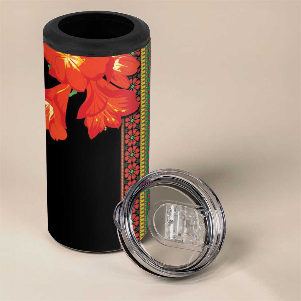Africa Beauty Clivia Miniata Flowers 4 in 1 Can Cooler Tumbler LT9 - Wonder Print Shop