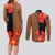 Africa Beauty Clivia Miniata Flowers Couples Matching Long Sleeve Bodycon Dress and Long Sleeve Button Shirt LT9 - Wonder Print Shop