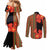 Africa Beauty Clivia Miniata Flowers Couples Matching Mermaid Dress and Long Sleeve Button Shirt