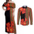 Africa Beauty Clivia Miniata Flowers Couples Matching Off Shoulder Maxi Dress and Long Sleeve Button Shirt LT9 - Wonder Print Shop