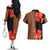 Africa Beauty Clivia Miniata Flowers Couples Matching Off The Shoulder Long Sleeve Dress and Hawaiian Shirt LT9 - Wonder Print Shop