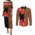 Africa Beauty Clivia Miniata Flowers Couples Matching Puletasi and Long Sleeve Button Shirt LT9 - Wonder Print Shop
