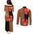 Africa Beauty Clivia Miniata Flowers Couples Matching Puletasi and Long Sleeve Button Shirt LT9 - Wonder Print Shop