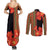 Africa Beauty Clivia Miniata Flowers Couples Matching Summer Maxi Dress and Long Sleeve Button Shirt LT9 - Wonder Print Shop