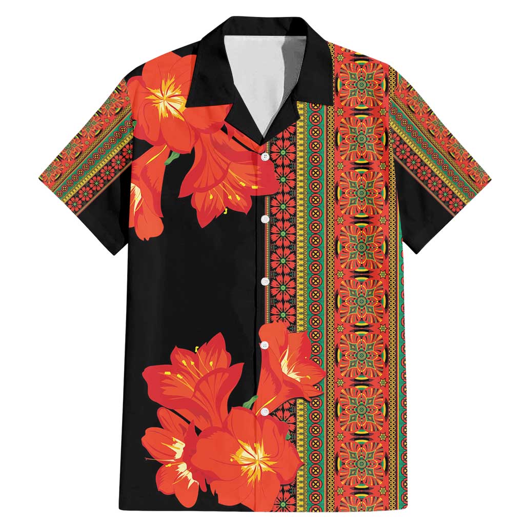 Africa Beauty Clivia Miniata Flowers Family Matching Mermaid Dress and Hawaiian Shirt LT9 - Wonder Print Shop