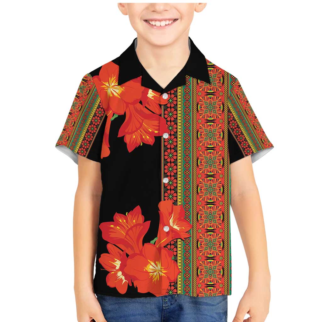 Africa Beauty Clivia Miniata Flowers Family Matching Mermaid Dress and Hawaiian Shirt LT9 - Wonder Print Shop