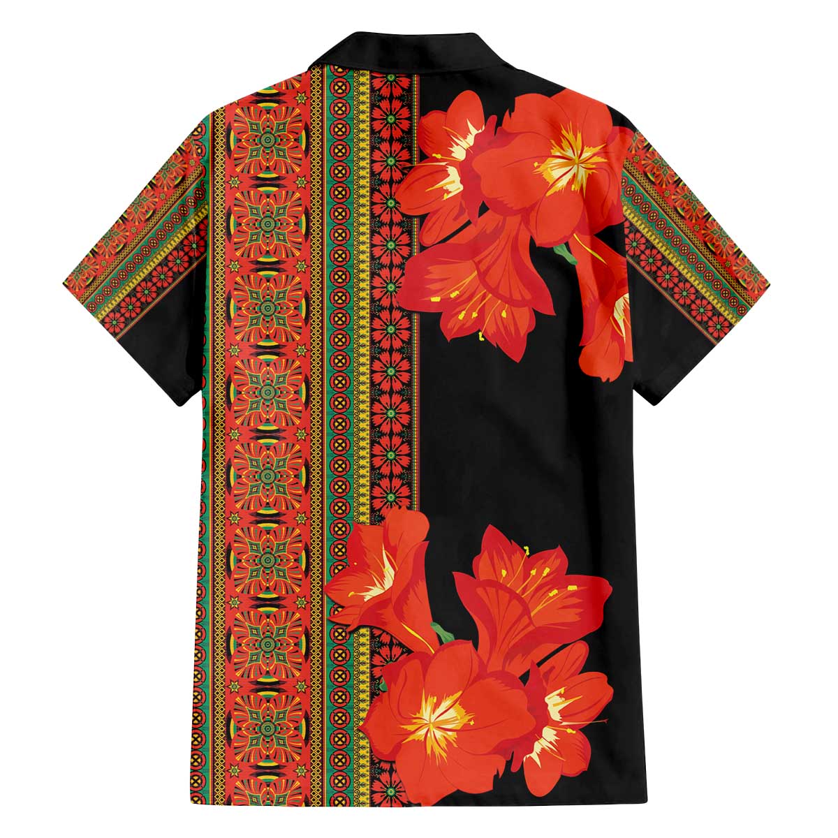 Africa Beauty Clivia Miniata Flowers Family Matching Puletasi and Hawaiian Shirt - Wonder Print Shop