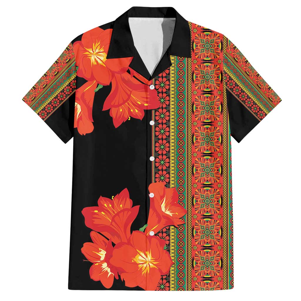 Africa Beauty Clivia Miniata Flowers Family Matching Summer Maxi Dress and Hawaiian Shirt - Wonder Print Shop