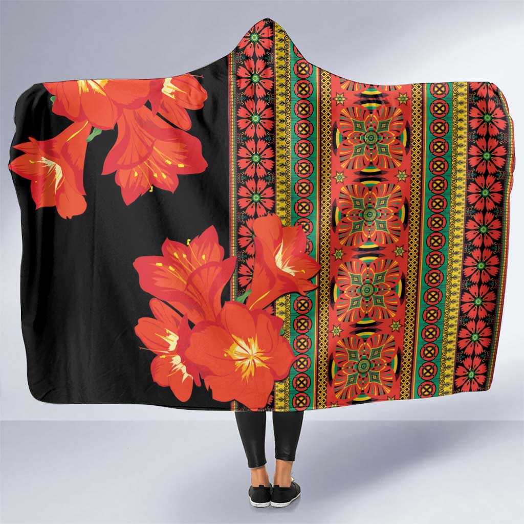 Africa Beauty Clivia Miniata Flowers Hooded Blanket