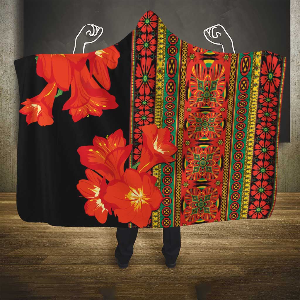 Africa Beauty Clivia Miniata Flowers Hooded Blanket