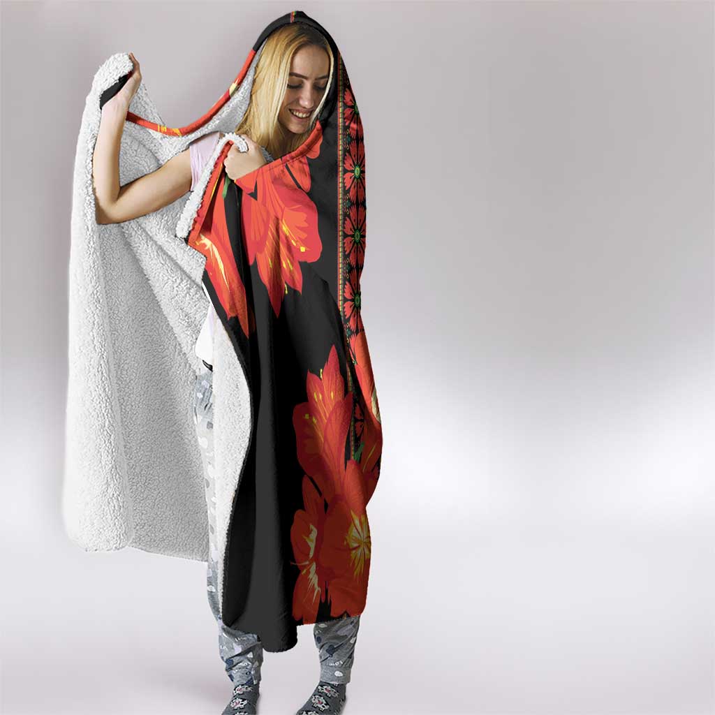 Africa Beauty Clivia Miniata Flowers Hooded Blanket