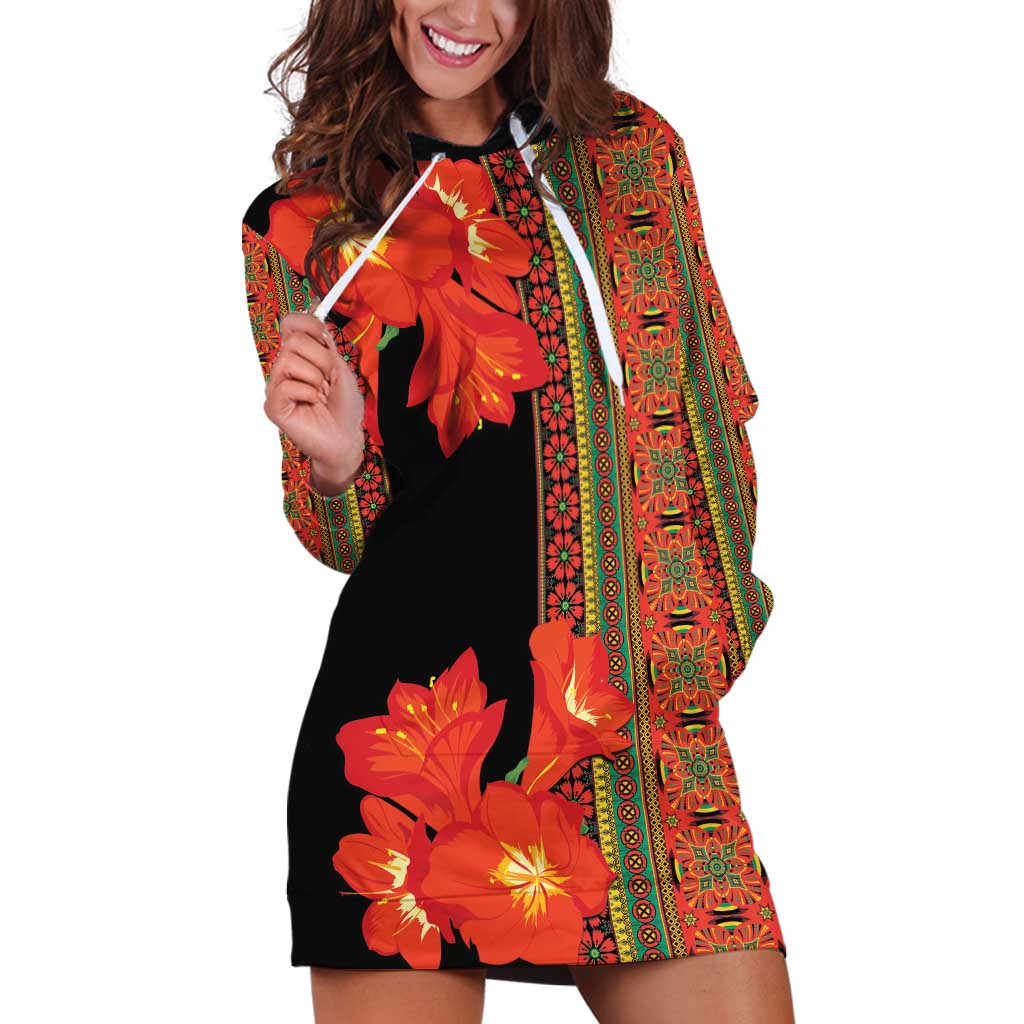 Africa Beauty Clivia Miniata Flowers Hoodie Dress - Wonder Print Shop