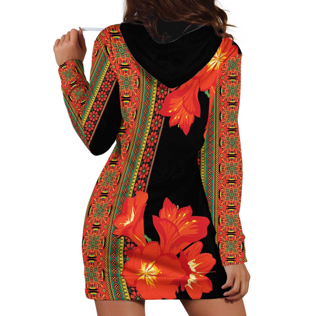 Africa Beauty Clivia Miniata Flowers Hoodie Dress - Wonder Print Shop