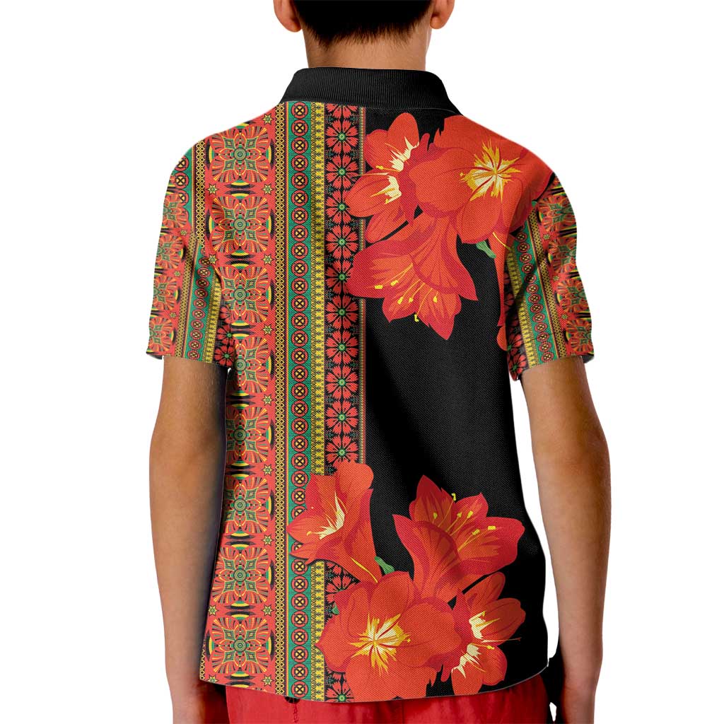 Africa Beauty Clivia Miniata Flowers Kid Polo Shirt - Wonder Print Shop