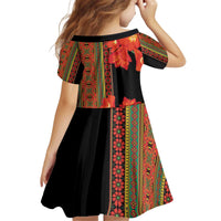 Africa Beauty Clivia Miniata Flowers Kid Short Sleeve Dress - Wonder Print Shop