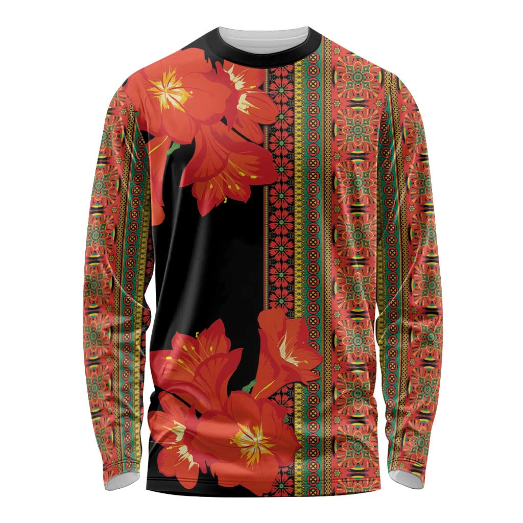 Africa Beauty Clivia Miniata Flowers Long Sleeve Shirt - Wonder Print Shop