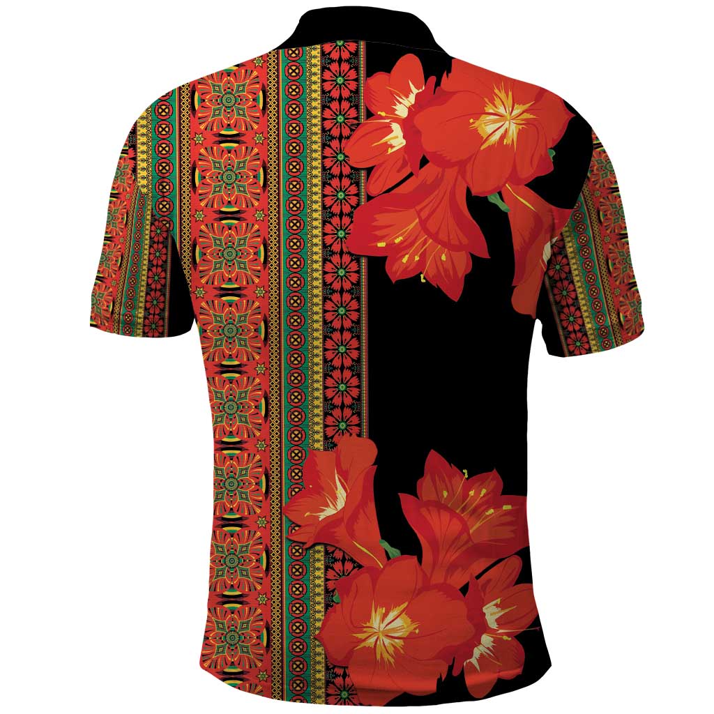 Africa Beauty Clivia Miniata Flowers Polo Shirt - Wonder Print Shop