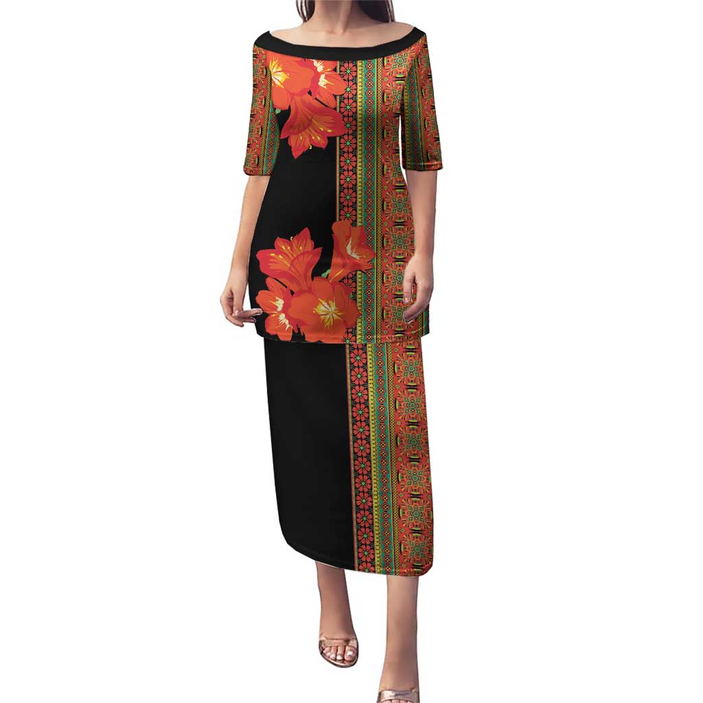 Africa Beauty Clivia Miniata Flowers Puletasi - Wonder Print Shop