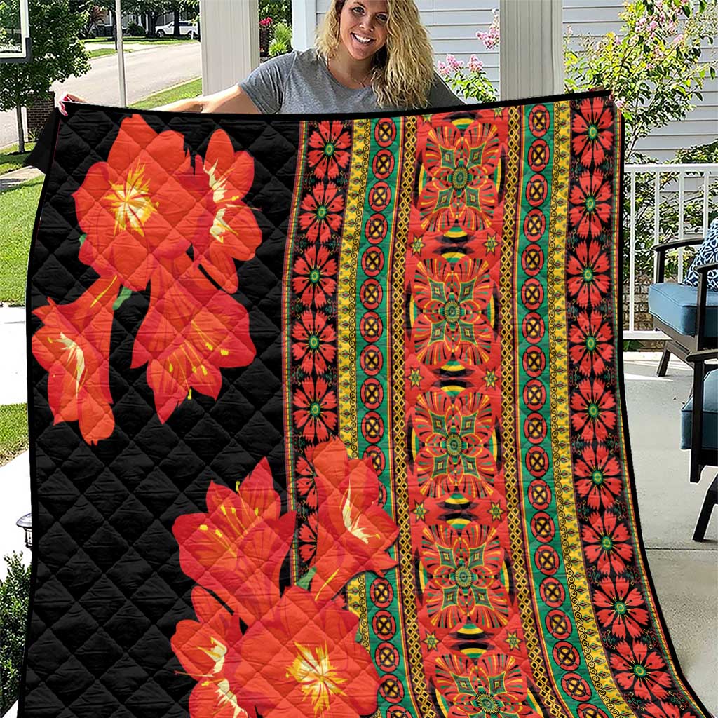Africa Beauty Clivia Miniata Flowers Quilt - Wonder Print Shop