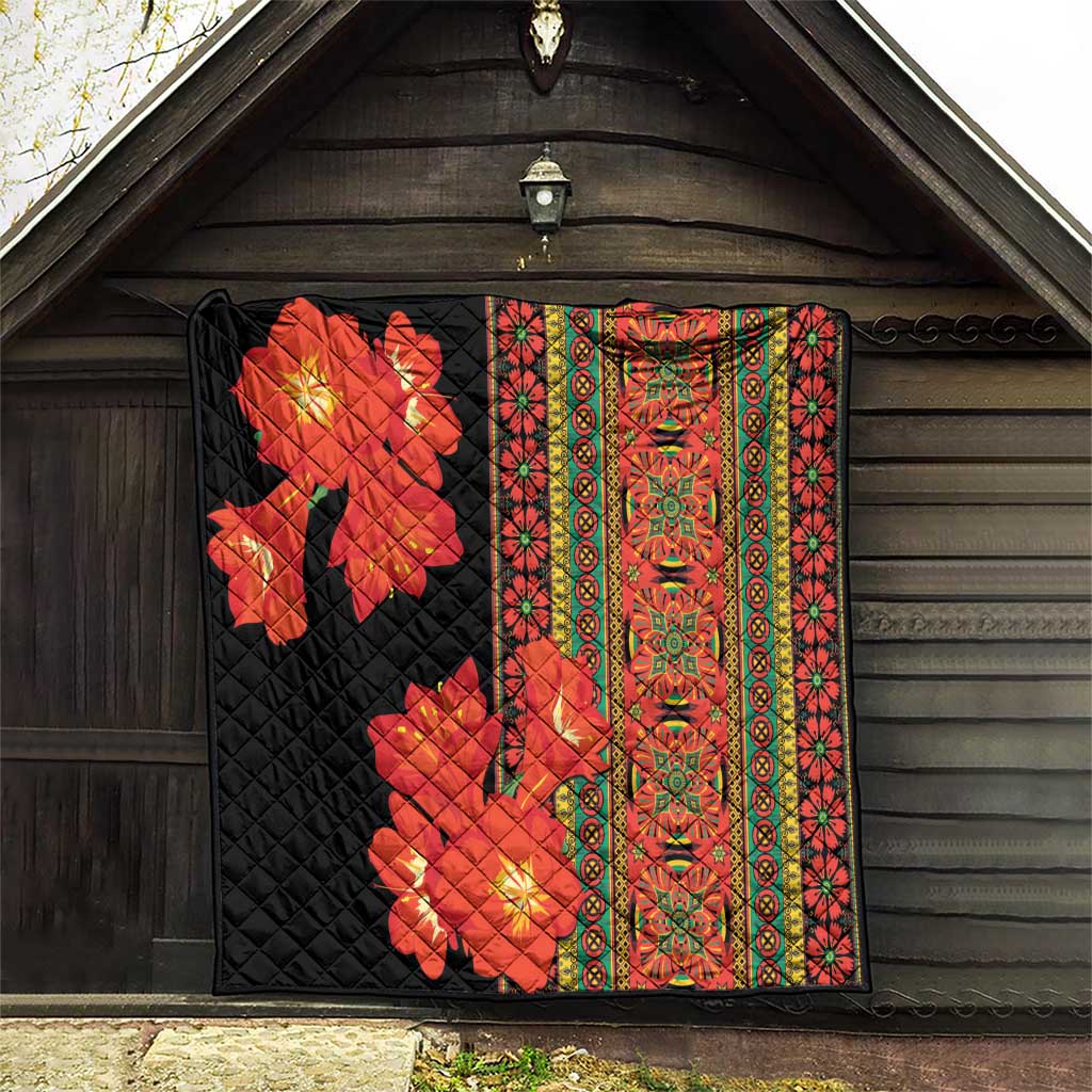 Africa Beauty Clivia Miniata Flowers Quilt - Wonder Print Shop