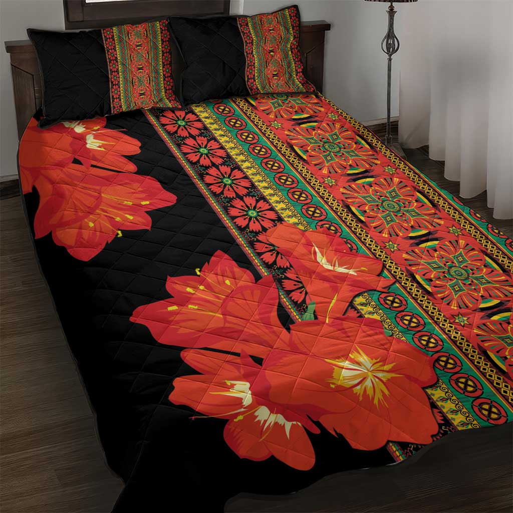 Africa Beauty Clivia Miniata Flowers Quilt Bed Set - Wonder Print Shop