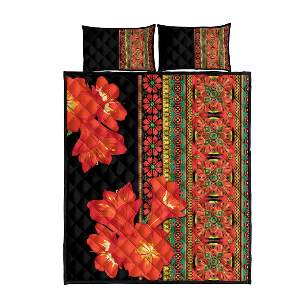 Africa Beauty Clivia Miniata Flowers Quilt Bed Set - Wonder Print Shop