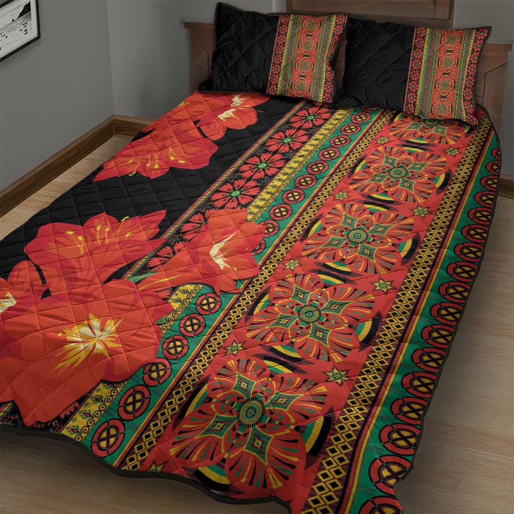 Africa Beauty Clivia Miniata Flowers Quilt Bed Set - Wonder Print Shop