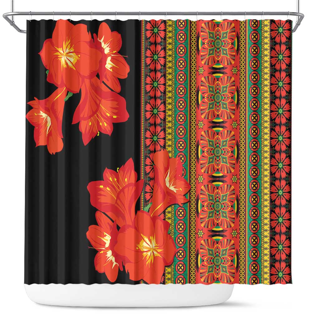 Africa Beauty Clivia Miniata Flowers Shower Curtain